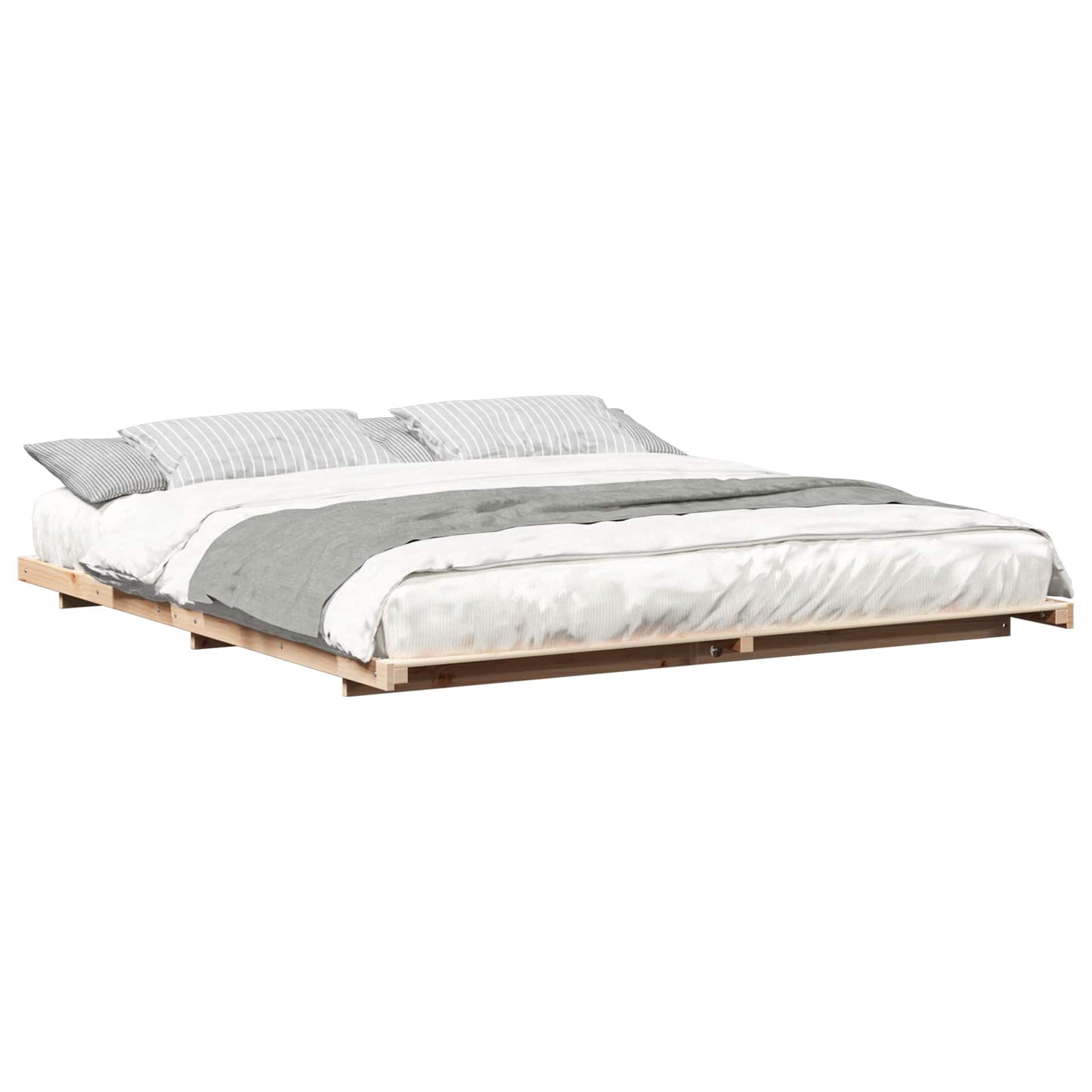 vidaXL Bed Frame Brown 200 x 210 cm Solid Pine Wood
