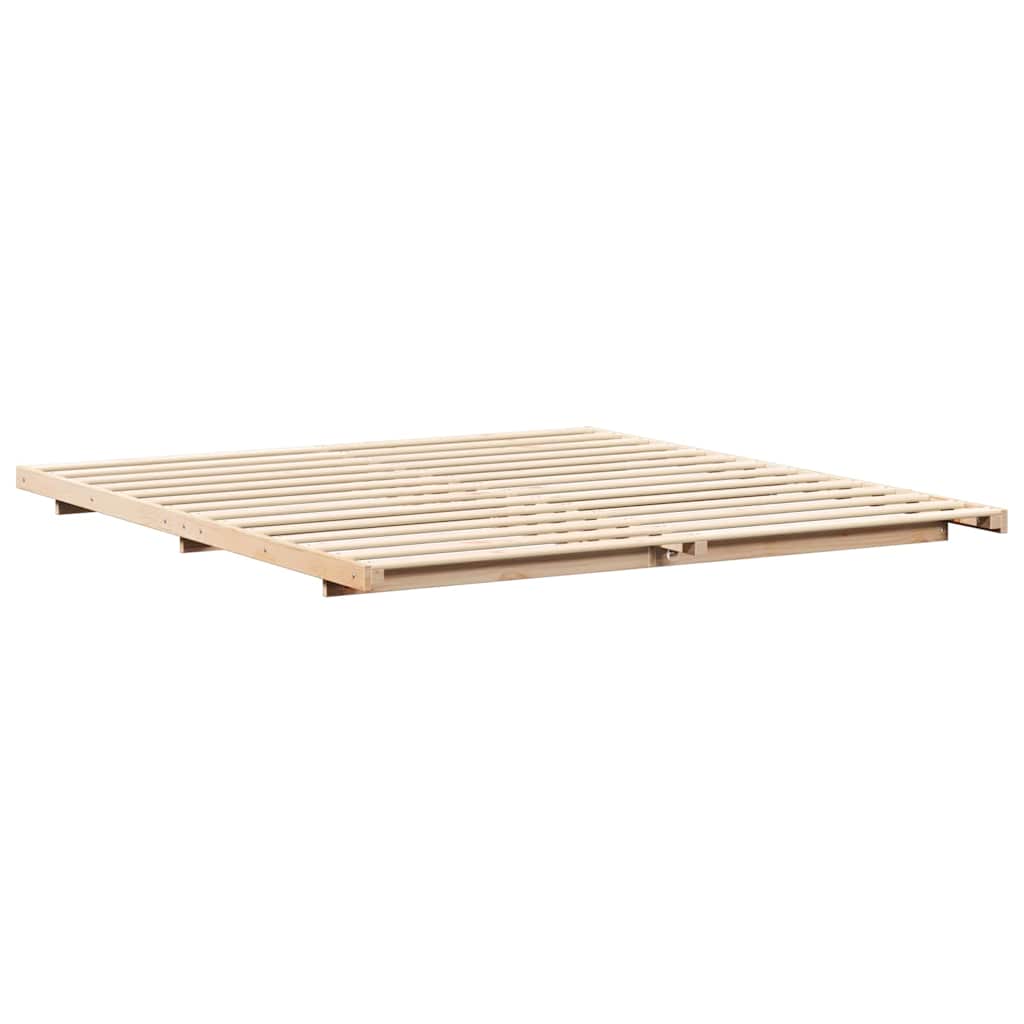 vidaXL Bed Frame Brown 200 x 210 cm Solid Pine Wood