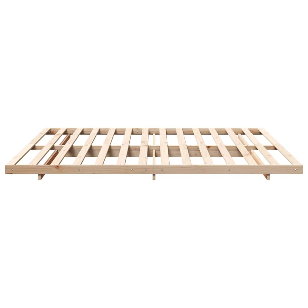 vidaXL Bed Frame Brown 200 x 210 cm Solid Pine Wood
