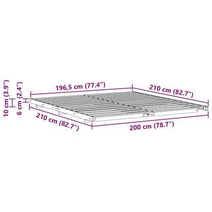 vidaXL Bed Frame Brown 200 x 210 cm Solid Pine Wood