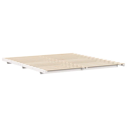 vidaXL Bed Frame White 200 x 210 cm Solid Pine Wood