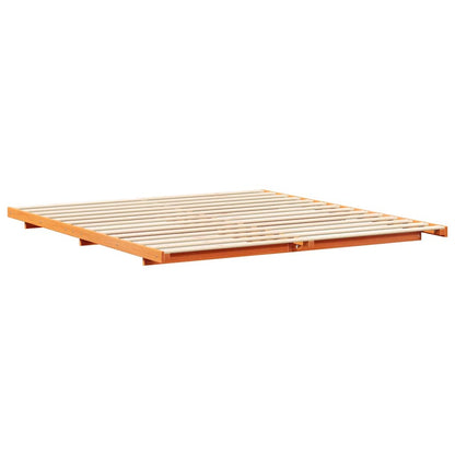 vidaXL Bed Frame Wax Brown 200 x 210 cm Solid Pine Wood