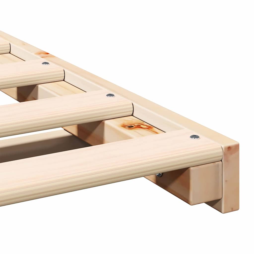 vidaXL Bed Frame Brown 80 x 220 cm Solid Pine Wood