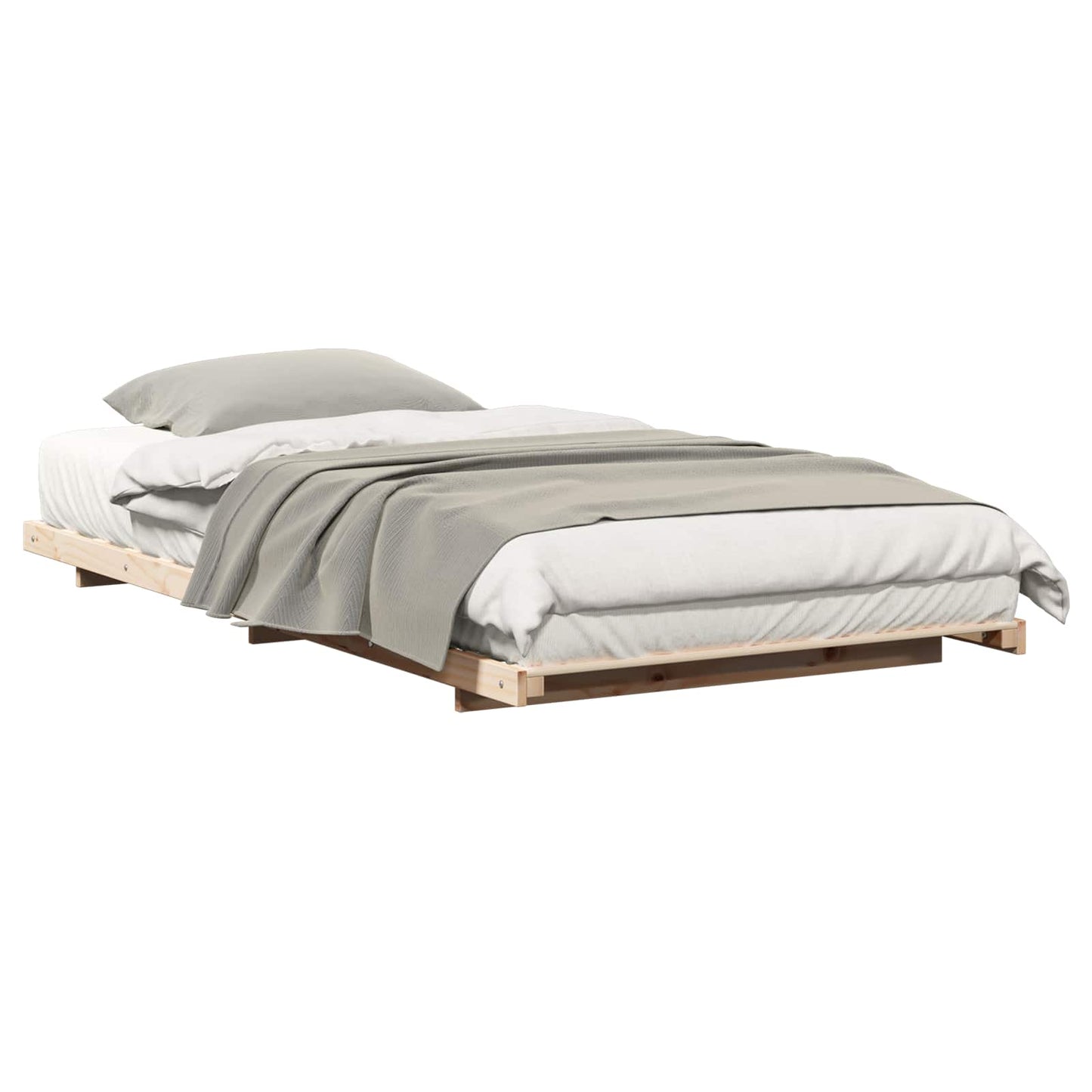 vidaXL Bed Frame Brown 80 x 220 cm Solid Pine Wood