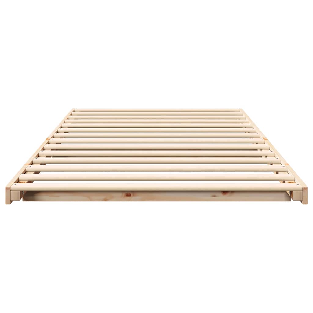 vidaXL Bed Frame Brown 80 x 220 cm Solid Pine Wood