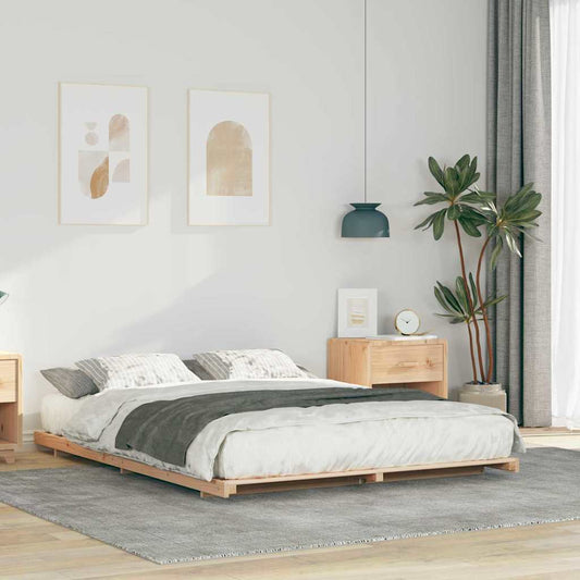 vidaXL Bed Frame Brown 140 x 220 cm Solid Pine Wood