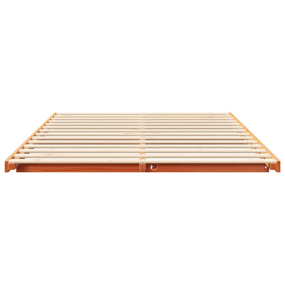 vidaXL Bed Frame Wax Brown 160 x 220 cm Solid Pine Wood