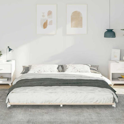 vidaXL Bed Frame White 180 x 220 cm Solid Pine Wood