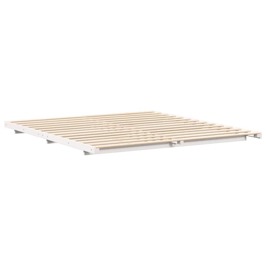 vidaXL Bed Frame White 180 x 220 cm Solid Pine Wood
