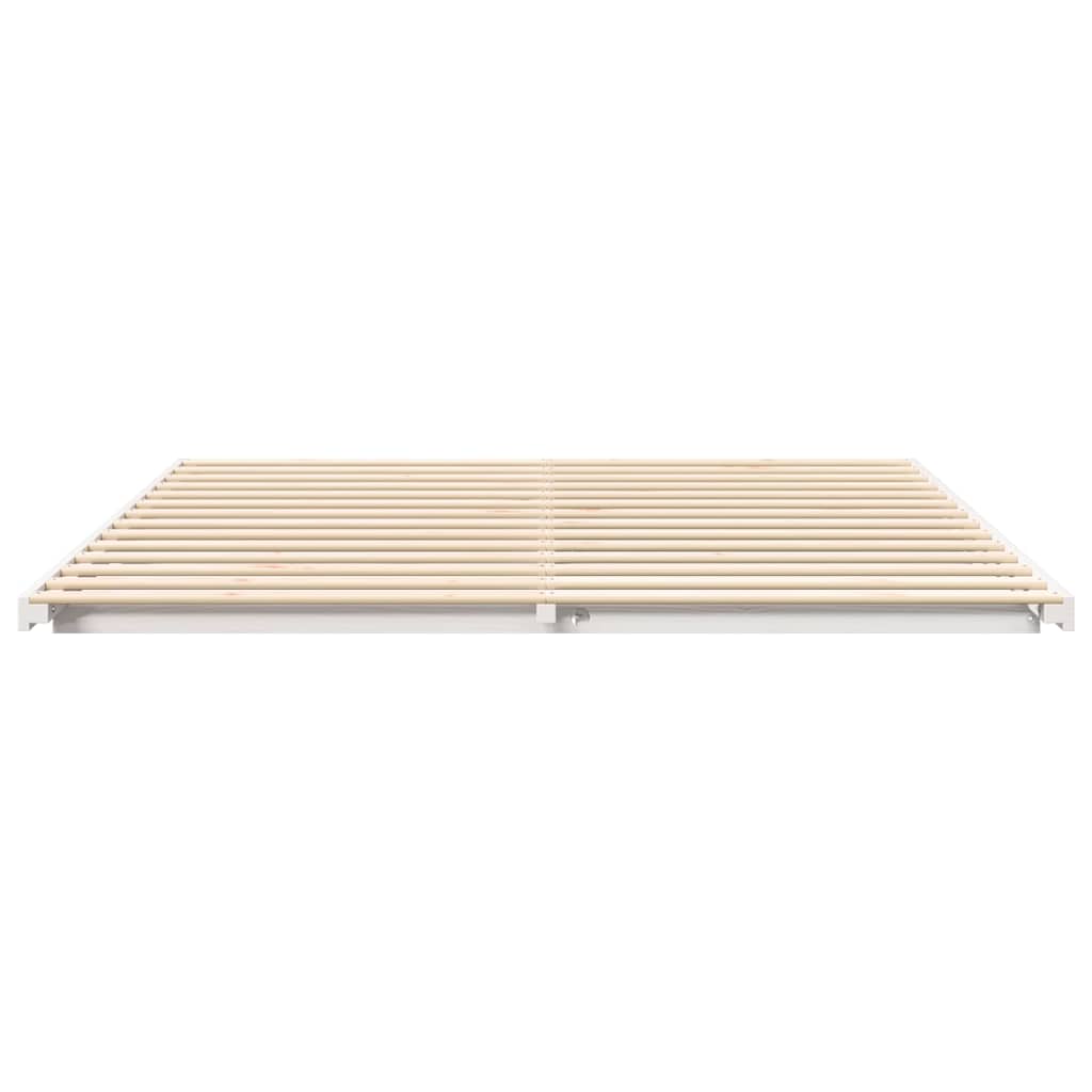 vidaXL Bed Frame White 180 x 220 cm Solid Pine Wood
