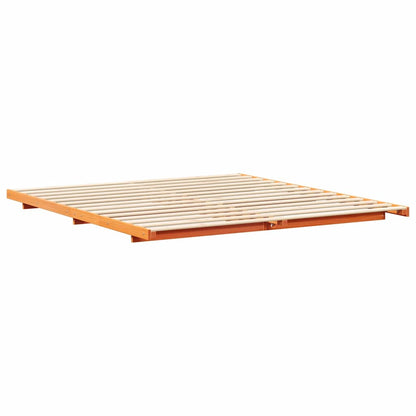 vidaXL Bed Frame Wax Brown 200 x 220 cm Solid Pine Wood