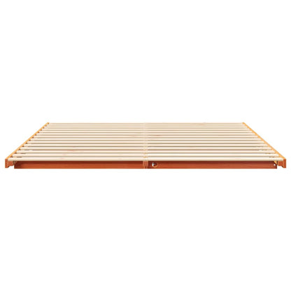 vidaXL Bed Frame Wax Brown 200 x 220 cm Solid Pine Wood