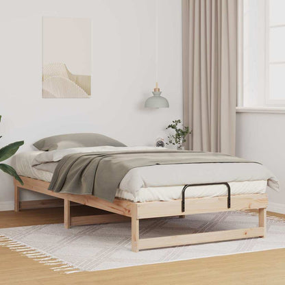 vidaXL Bed Frame Brown 100 x 200 cm Solid Pine Wood
