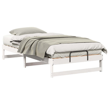 vidaXL Bed Frame White 100 x 200 cm Solid Pine Wood