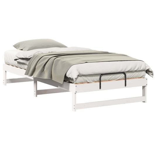 vidaXL Bed Frame White 100 x 200 cm Solid Pine Wood
