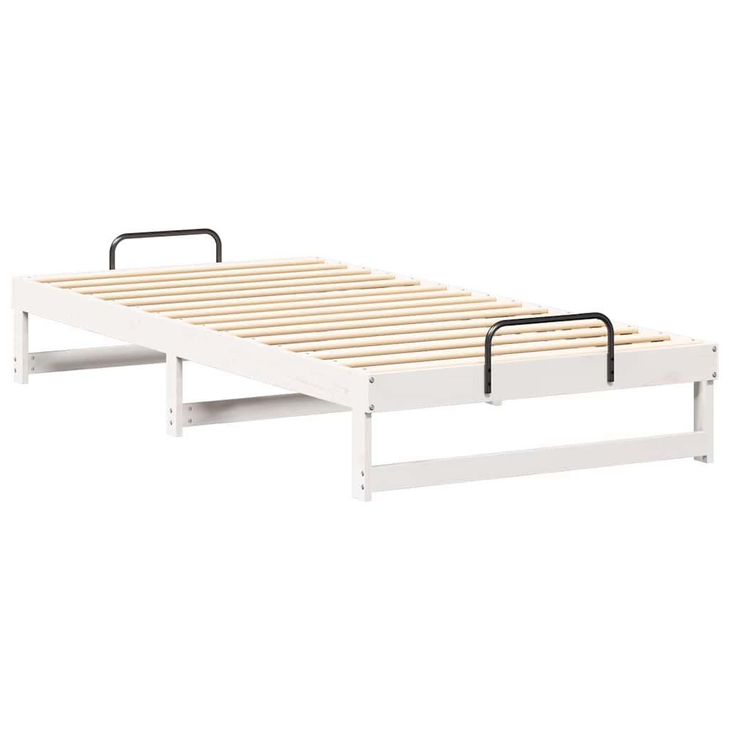 vidaXL Bed Frame White 100 x 200 cm Solid Pine Wood