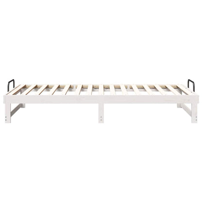 vidaXL Bed Frame White 100 x 200 cm Solid Pine Wood