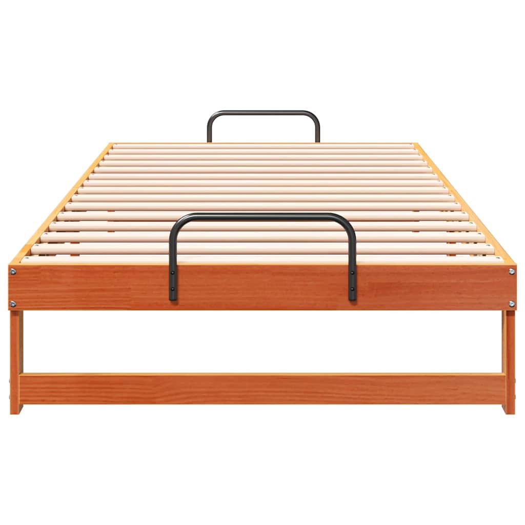 vidaXL Bed Frame Brown 100 x 200 cm Solid Pine Wood