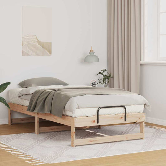 vidaXL Bed Frame Brown 90 x 200 cm Solid Pine Wood
