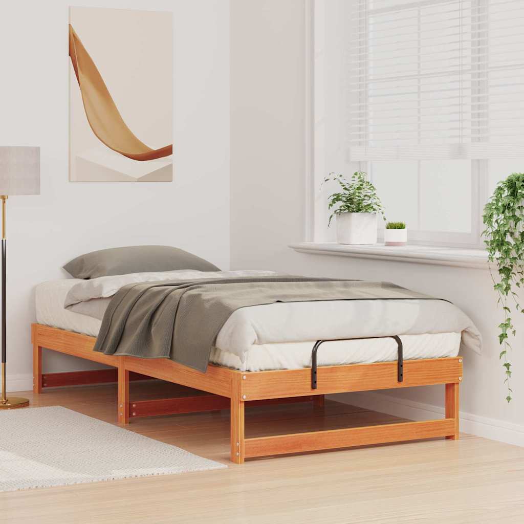 vidaXL Bed Frame Brown 90 x 200 cm Solid Pine Wood