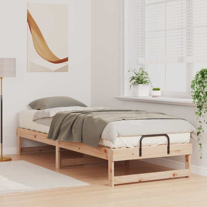 vidaXL Bed Frame Brown 80 x 200 cm Solid Pine Wood