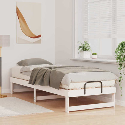 vidaXL Bed Frame White 80 x 200 cm Solid Pine Wood