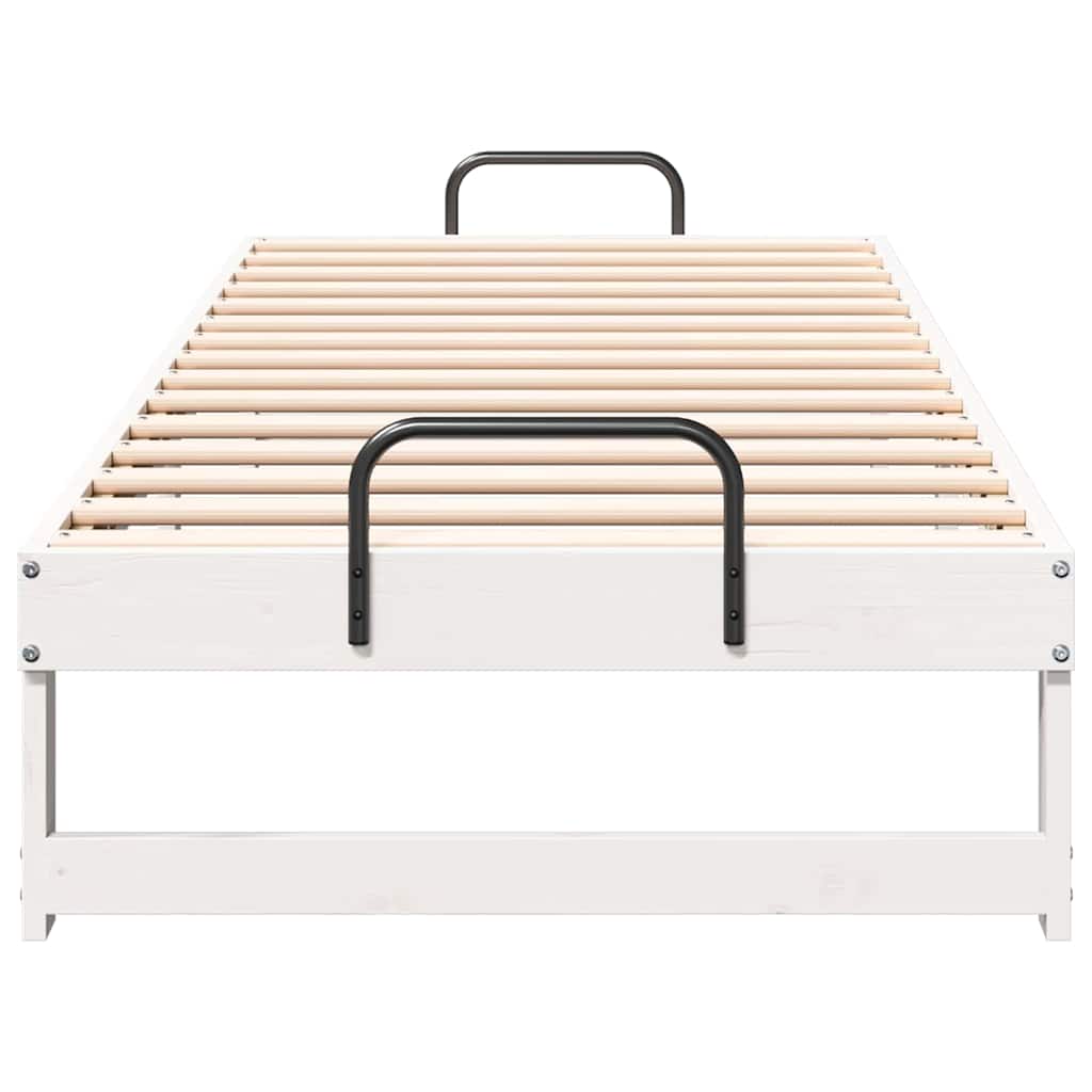 vidaXL Bed Frame White 80 x 200 cm Solid Pine Wood