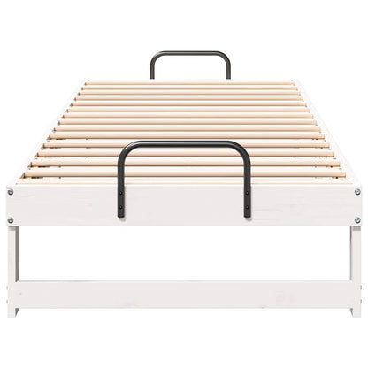 vidaXL Bed Frame White 80 x 200 cm Solid Pine Wood