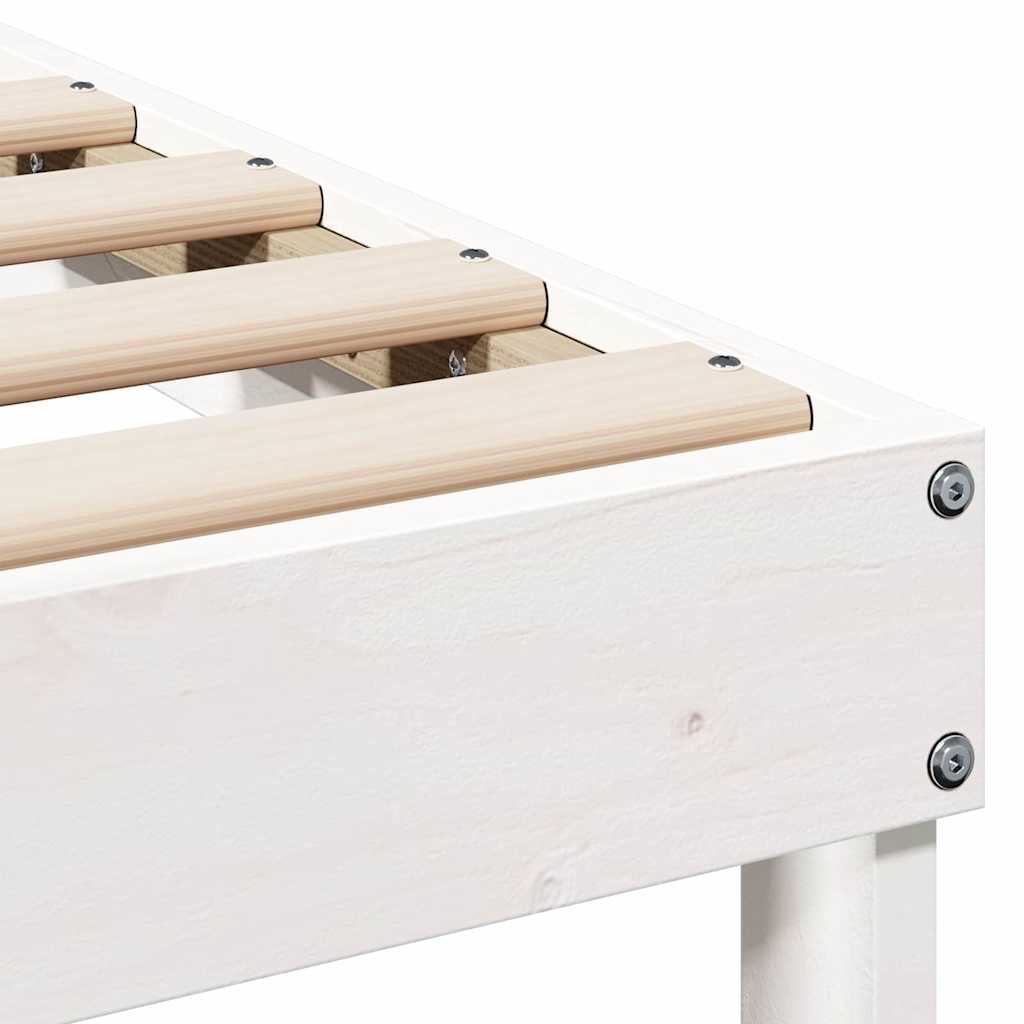 vidaXL Bed Frame White 90 x 190 cm Solid Pine Wood