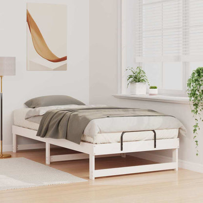 vidaXL Bed Frame White 90 x 190 cm Solid Pine Wood