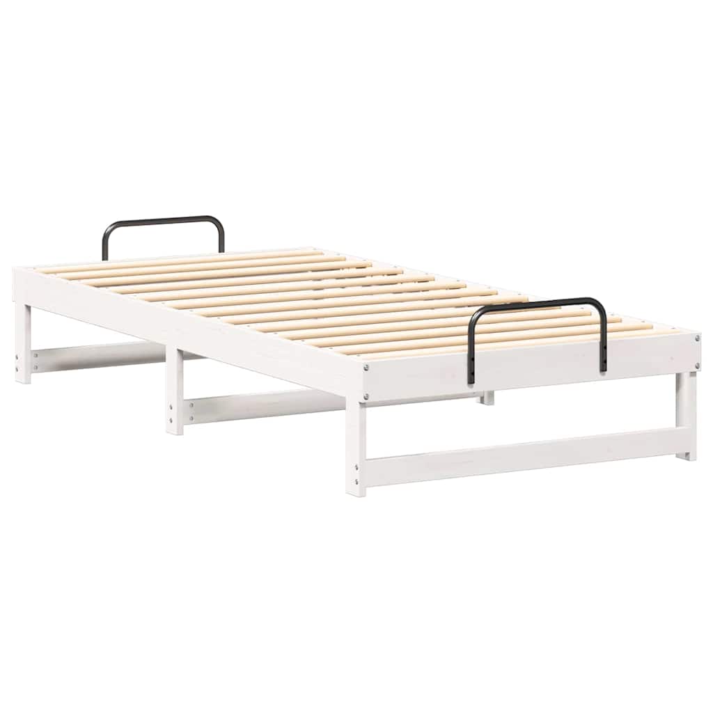 vidaXL Bed Frame White 90 x 190 cm Solid Pine Wood