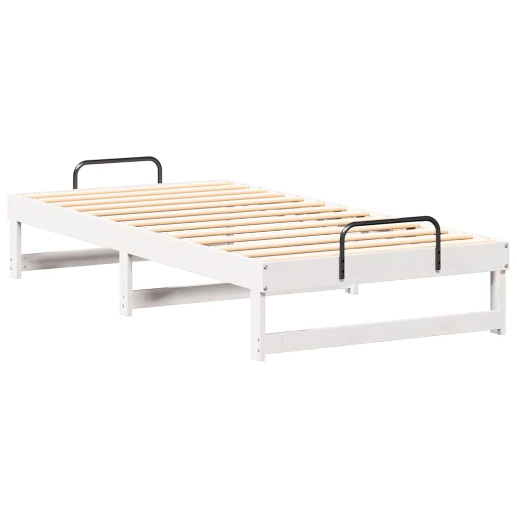 vidaXL Bed Frame White 90 x 190 cm Solid Pine Wood