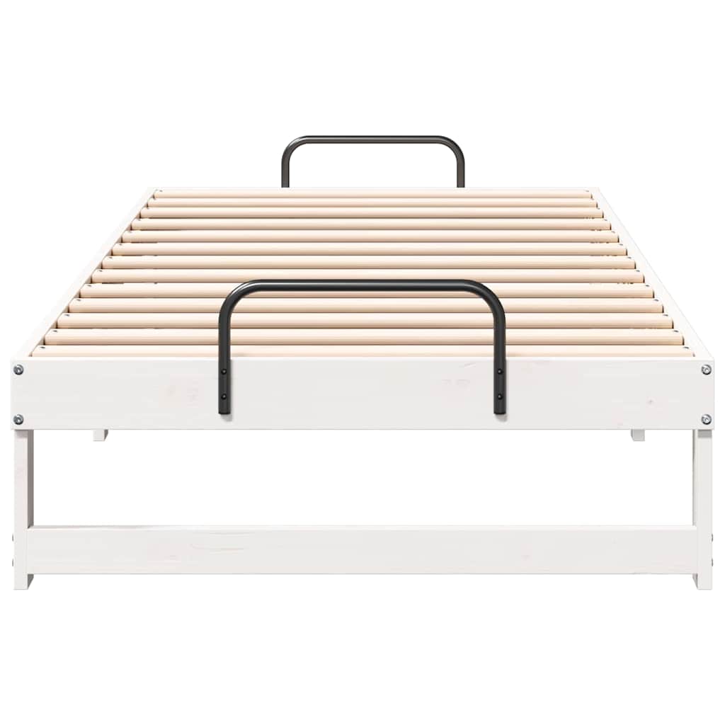 vidaXL Bed Frame White 90 x 190 cm Solid Pine Wood