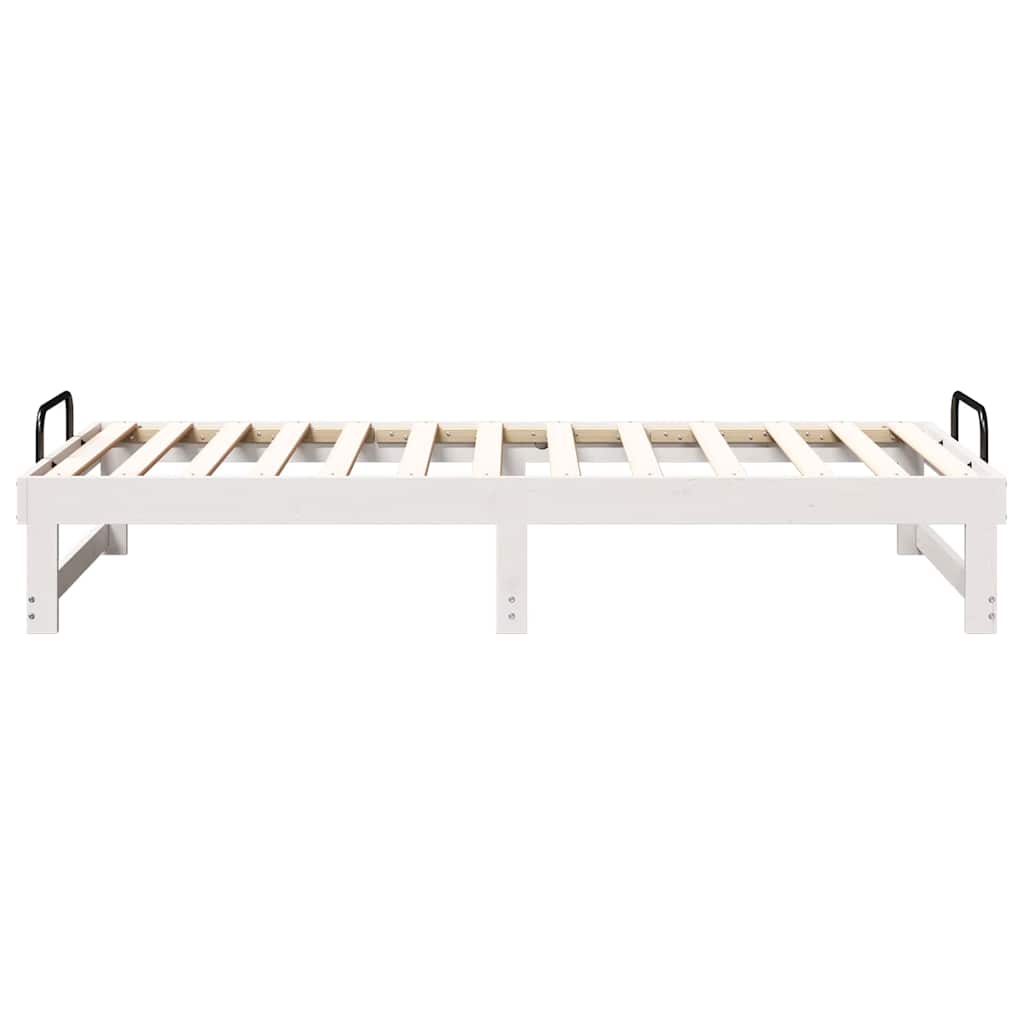 vidaXL Bed Frame White 90 x 190 cm Solid Pine Wood