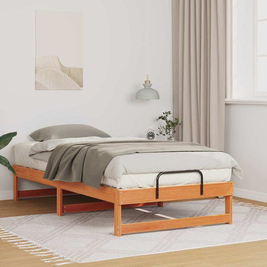 vidaXL Bed Frame Brown 90 x 190 cm Solid Pine Wood