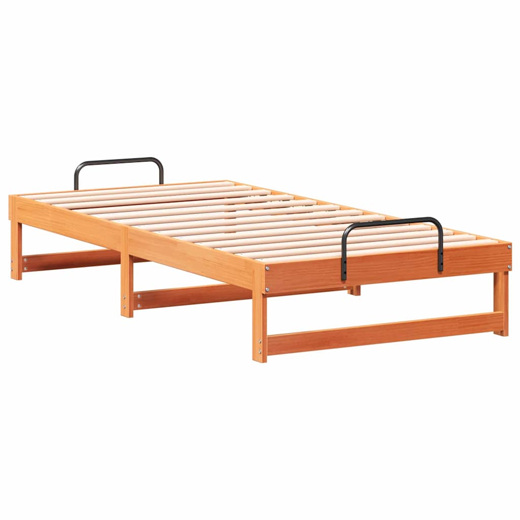 vidaXL Bed Frame Brown 75 x 190 cm Solid Pine Wood