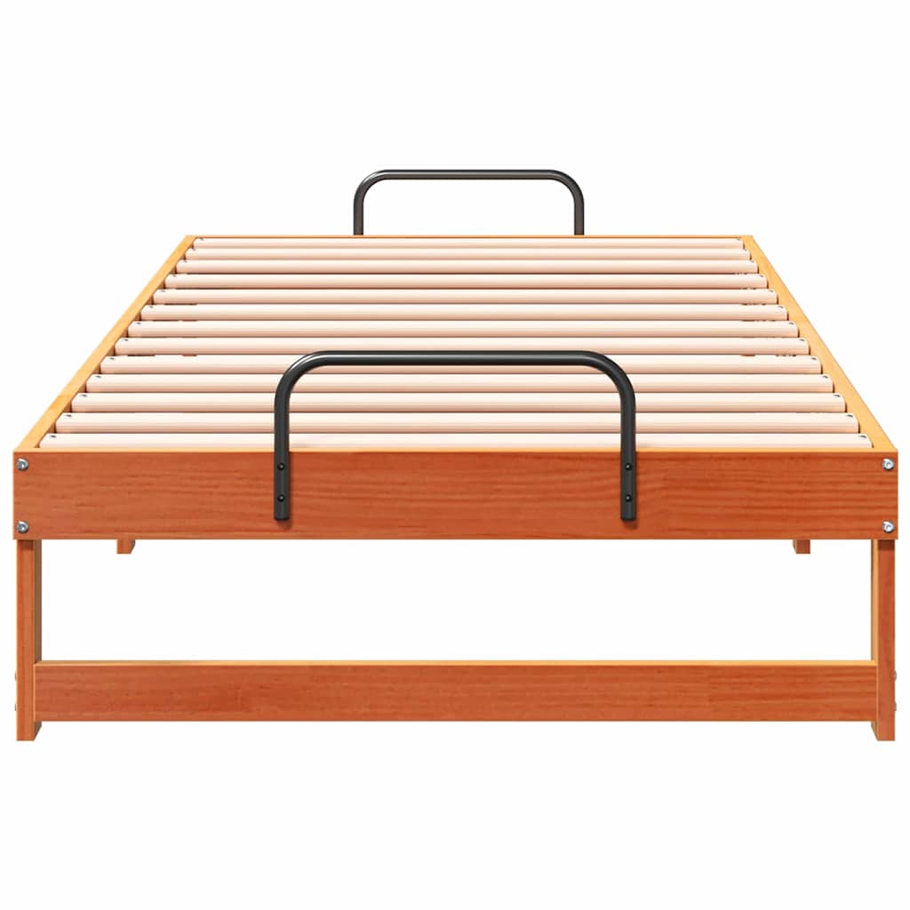 vidaXL Bed Frame Brown 75 x 190 cm Solid Pine Wood