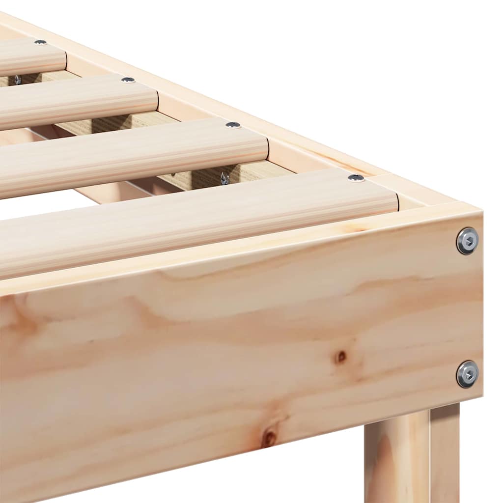 vidaXL Bed Frame Brown 80 x 210 cm Solid Pine Wood