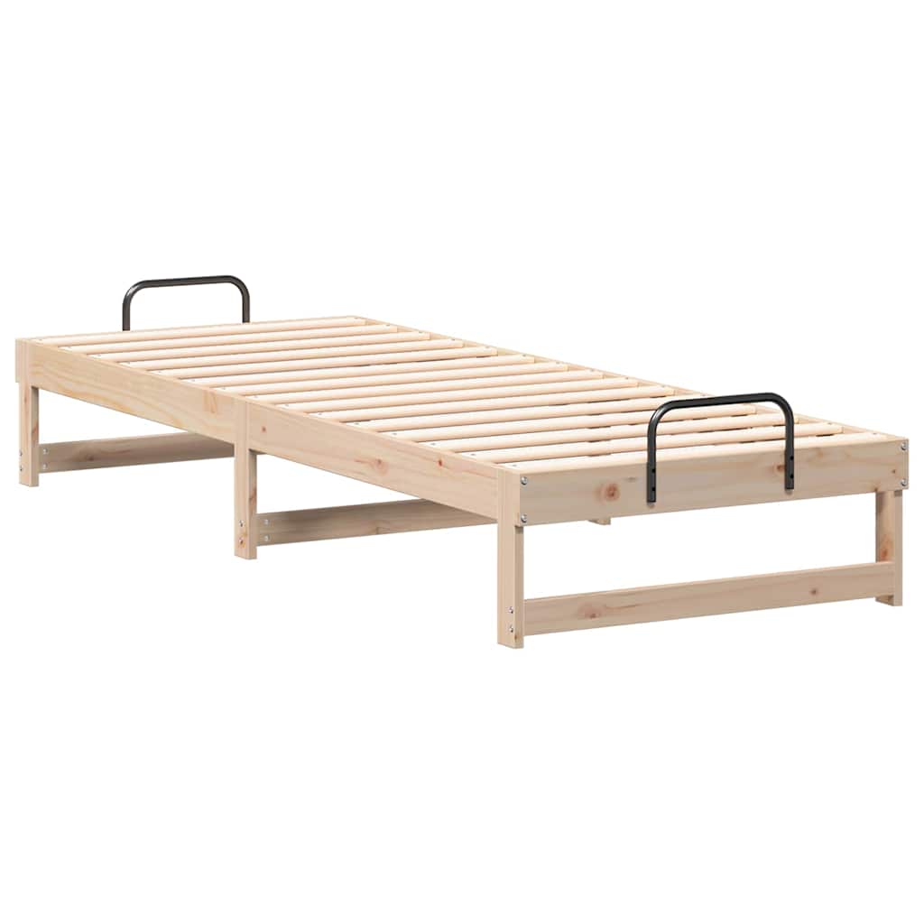 vidaXL Bed Frame Brown 80 x 210 cm Solid Pine Wood