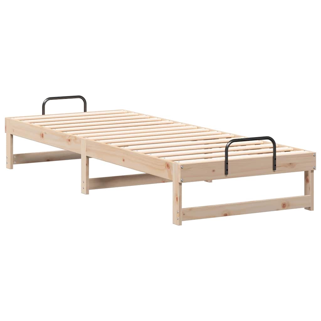 vidaXL Bed Frame Brown 80 x 210 cm Solid Pine Wood