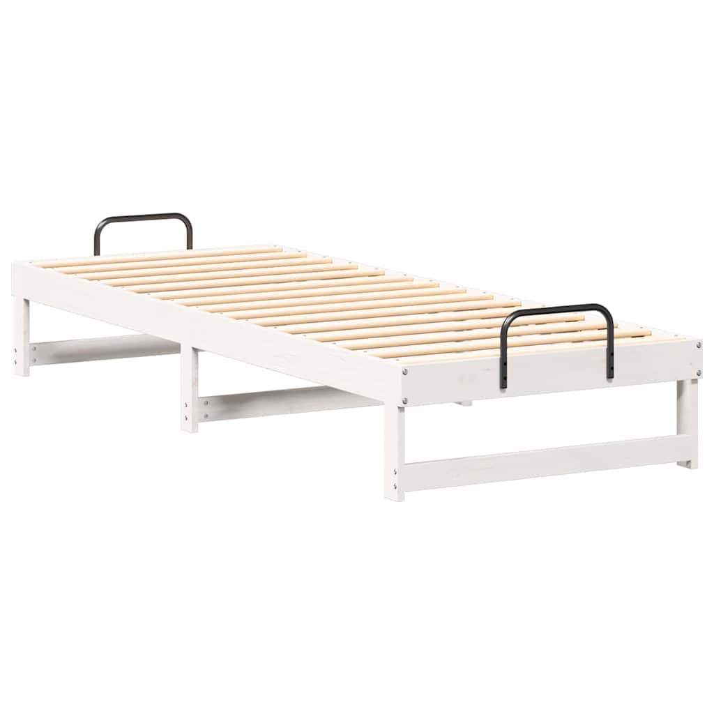 vidaXL Bed Frame White 80 x 210 cm Solid Pine Wood