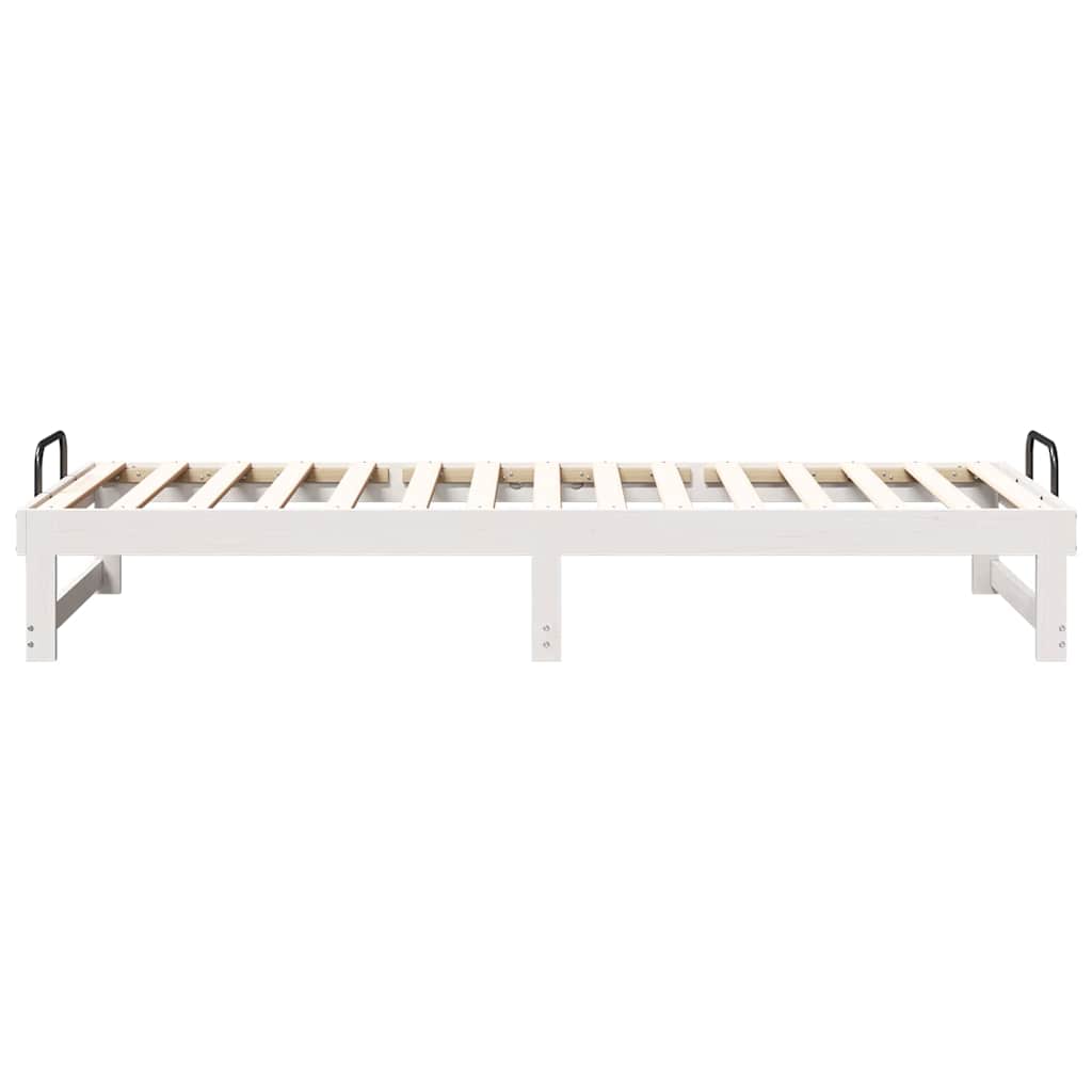 vidaXL Bed Frame White 80 x 210 cm Solid Pine Wood