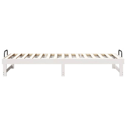 vidaXL Bed Frame White 80 x 210 cm Solid Pine Wood