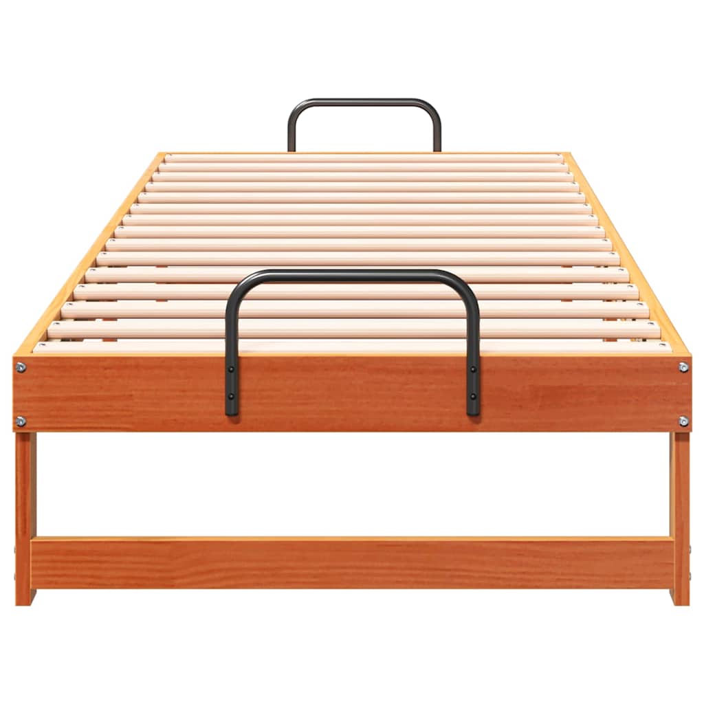 vidaXL Bed Frame Brown 80 x 210 cm Solid Pine Wood