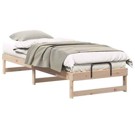 vidaXL Bed Frame Brown 90 x 210 cm Solid Pine Wood