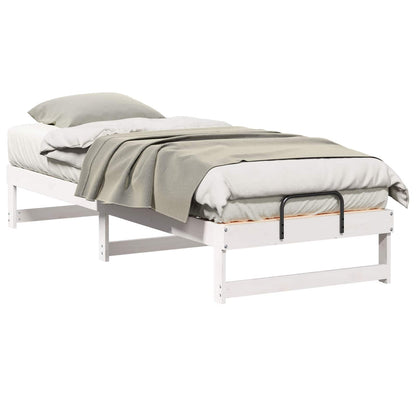 vidaXL Bed Frame White 90 x 210 cm Solid Pine Wood