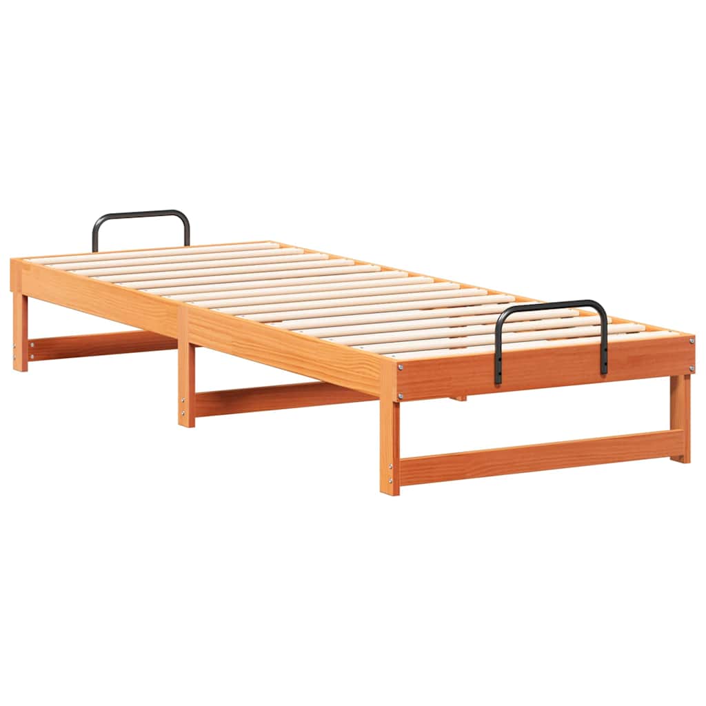 vidaXL Bed Frame Brown 90 x 210 cm Solid Pine Wood