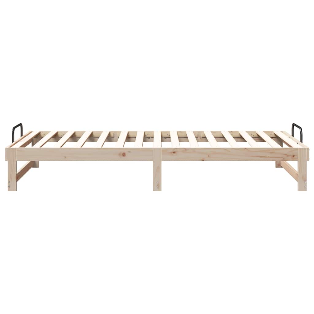 vidaXL Bed Frame Brown 100 x 210 cm Solid Pine Wood