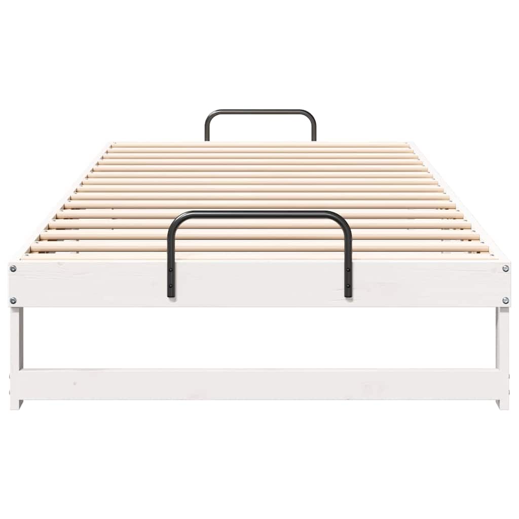 vidaXL Bed Frame White 100 x 210 cm Solid Pine Wood