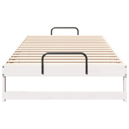 vidaXL Bed Frame White 100 x 210 cm Solid Pine Wood